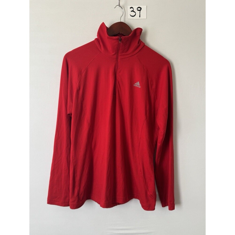 Adidas Women’s XL Red Clima365 1/4 Zip Running Athletic Pullover Long Sleeve